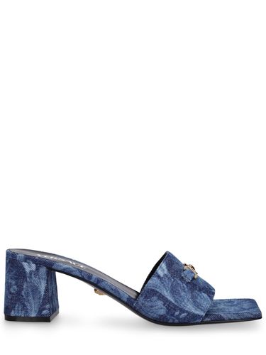 Mules En Denim 55 Mm - VERSACE - Modalova