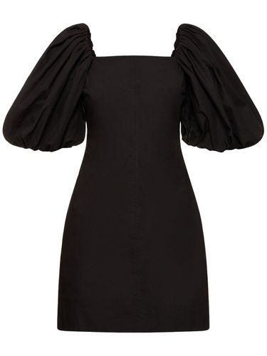 Robe En Popeline De Coton Manches Bouffantes - GANNI - Modalova