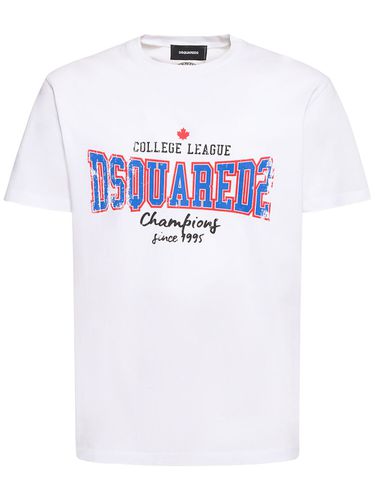 T-shirt En Jersey De Coton Imprimé - DSQUARED2 - Modalova