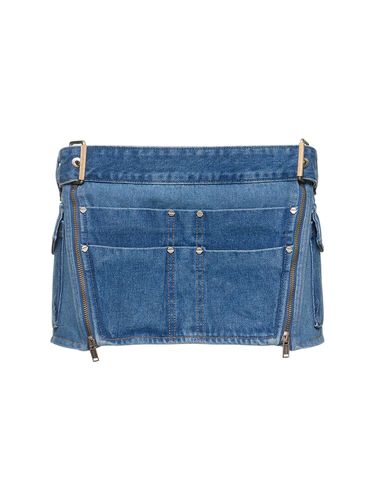 Jupe Courte En Denim Avec Boucle - DION LEE - Modalova