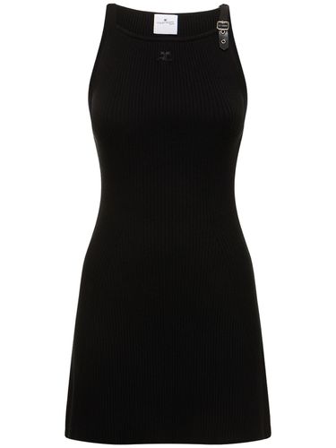 Robe Courte En Maille De Viscose Côtelée - COURREGES - Modalova