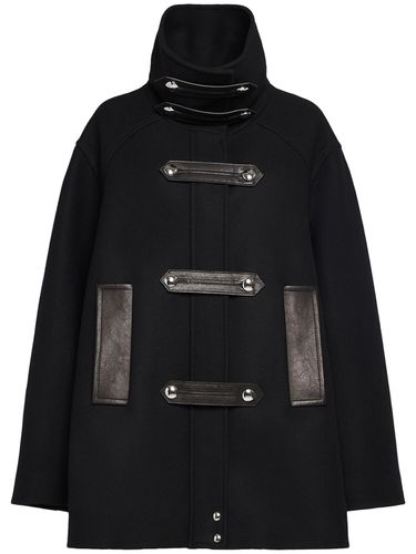 Manteau En Laine Mélangée Et Cuir Melbo - KHAITE - Modalova