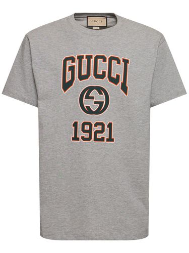 T-shirt En Jersey De Coton Gg - GUCCI - Modalova