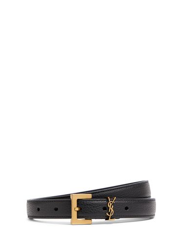 Ceinture En Cuir Monogramme - SAINT LAURENT - Modalova