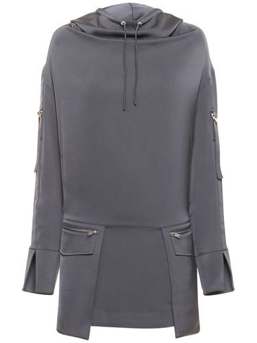 Robe Parka Courte En Satin À Capuche - DION LEE - Modalova