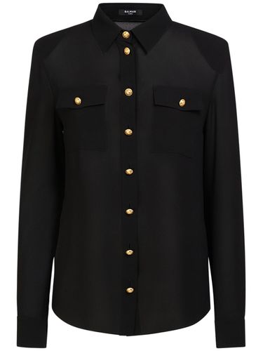 Chemise En Soie Crêpe De Chine - BALMAIN - Modalova