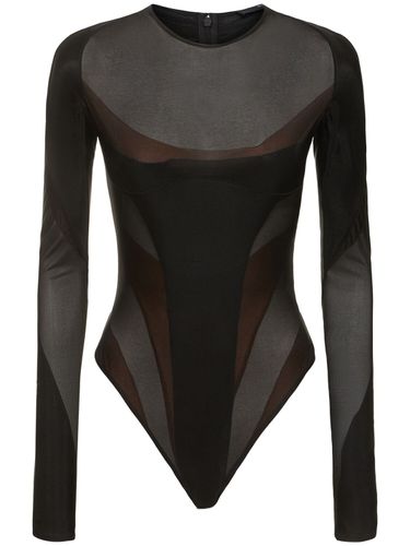 Body Manches Longues En Jersey De Nylon - MUGLER - Modalova