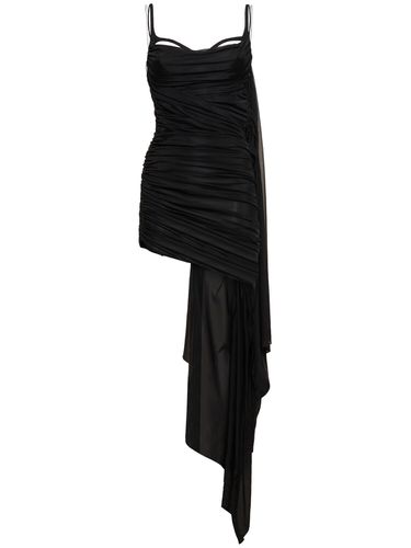 Robe Courte En Jersey Technique Drapé - MUGLER - Modalova