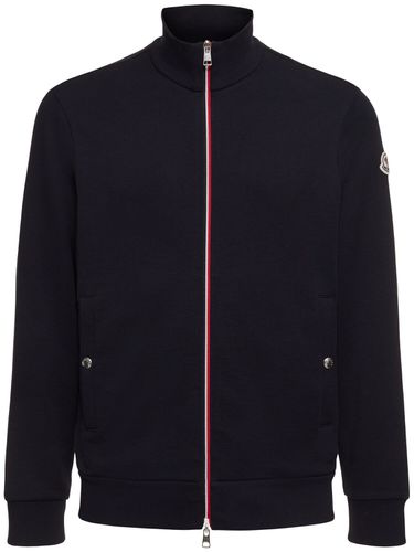 Cotton Fleece Zip-up Sweatshirt - MONCLER - Modalova