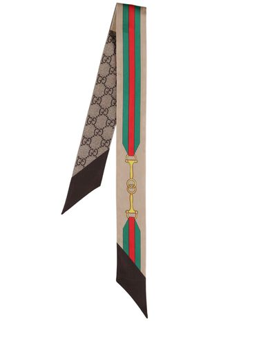 Foulard En Soie Imprimé Gg Web - GUCCI - Modalova