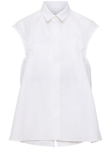 Chemise Sans Manches En Popeline De Coton Mélangé - SACAI - Modalova