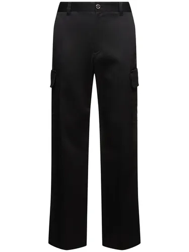 Pantalon Cargo En Gabardine De Coton - VERSACE - Modalova