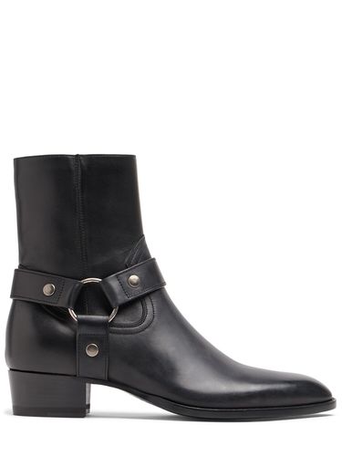 Bottes En Cuir Avec Ceinture Wyatt 40 Mm - SAINT LAURENT - Modalova