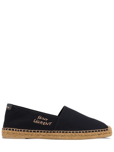 Espadrilles En Toile De Lin Et Coton À Logo - SAINT LAURENT - Modalova