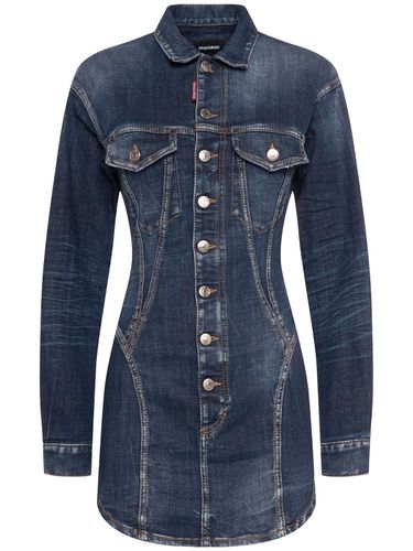 Robe Bustier Courte En Denim À Manches Longues - DSQUARED2 - Modalova