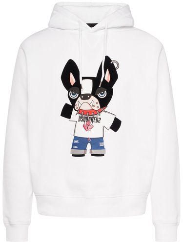 Sweat Cool Fit En Coton Imprimé Chien À Capuche - DSQUARED2 - Modalova