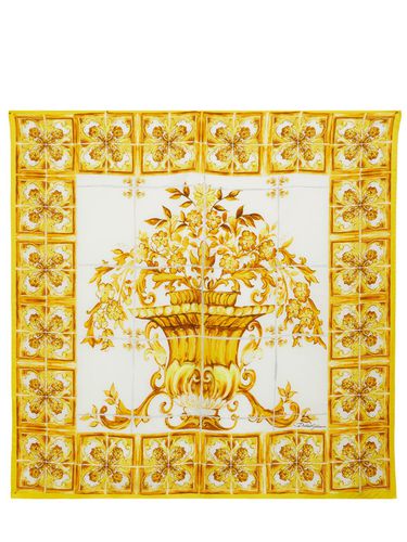 Foulard En Sergé De Soie Imprimée Maiolica - DOLCE & GABBANA - Modalova