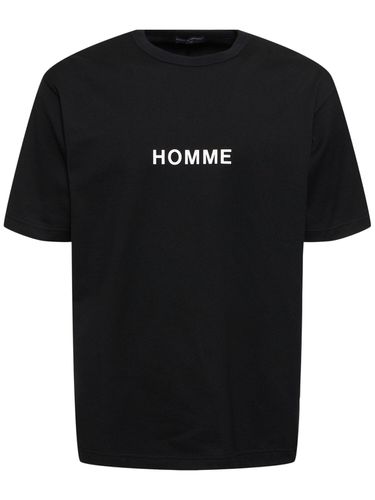 T-shirt En Coton Imprimé Logo - COMME DES GARÇONS HOMME - Modalova