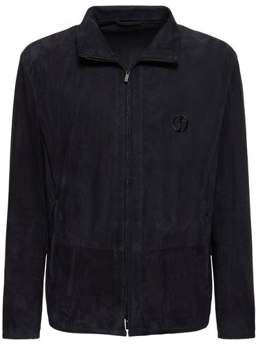 Veste Zippée En Cuir - GIORGIO ARMANI - Modalova