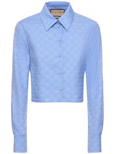 Chemise En Coton Oxford Gg Supreme - GUCCI - Modalova