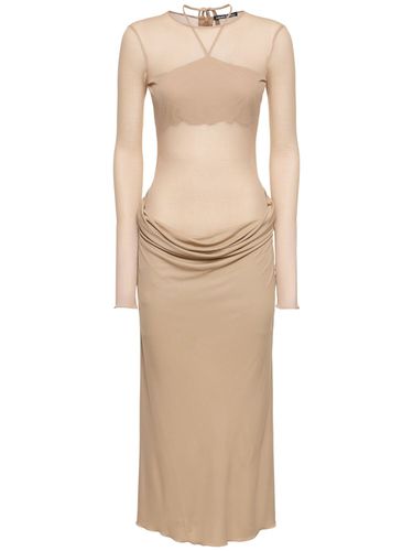 Robe Midi En Jersey Drapé - ANDREADAMO - Modalova