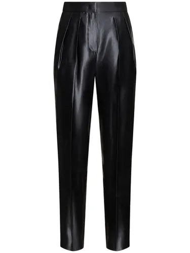 Pantalon Droit En Soie Et Laine Taille Haute - GIORGIO ARMANI - Modalova