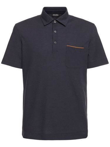 Polo Manches Courtes En Piqué De Coton - ZEGNA - Modalova