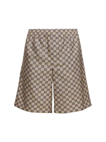 Short En Lin Mélangé Gg - GUCCI - Modalova