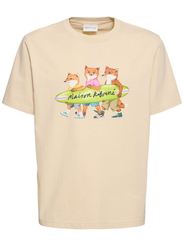 T-shirt En Coton Surfing Foxes - MAISON KITSUNÉ - Modalova