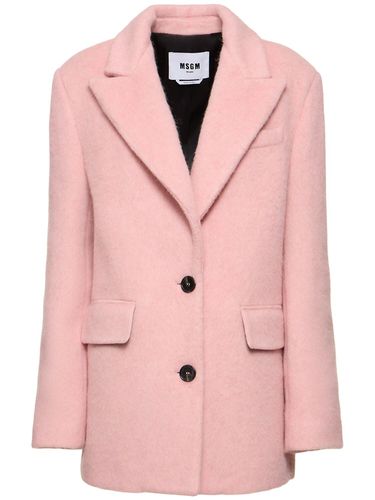 Manteau Court En Laine Mélangée Boutonnage Simple - MSGM - Modalova