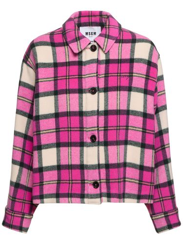 Veste En Laine Mélangée Tartan - MSGM - Modalova