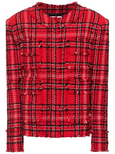 Veste En Tweed De Coton Tartan - MSGM - Modalova