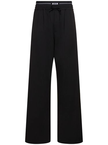 Pantalon En Laine Mélangée Légère - MSGM - Modalova