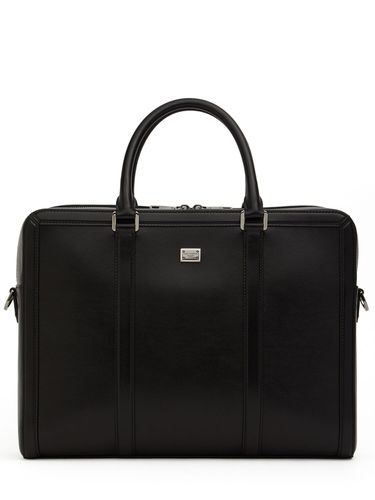 Attaché-case En Cuir Avec Plaque À Logo - DOLCE & GABBANA - Modalova