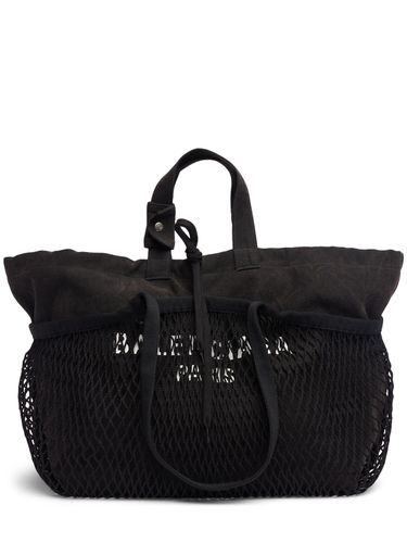 Sac Cabas Moyens En Toile Et Résille 24/7 - BALENCIAGA - Modalova