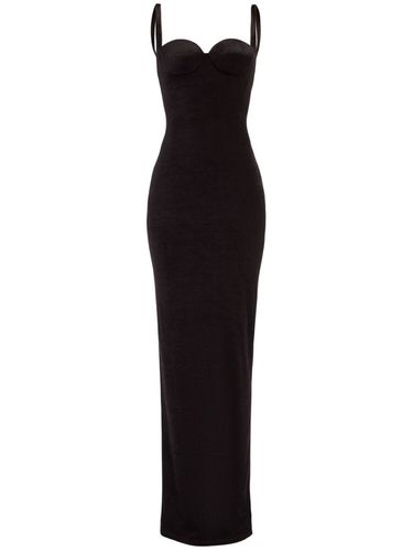 Robe Bustier Longue En Jersey De Velours Fluide - BALENCIAGA - Modalova