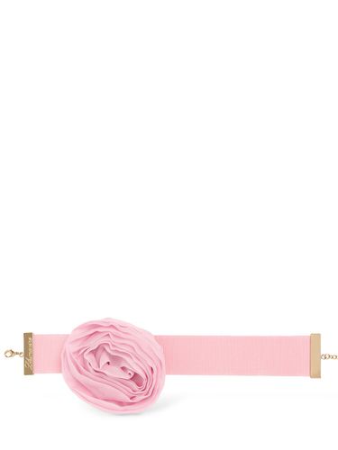 Choker En Soie Avec Rose - BLUMARINE - Modalova