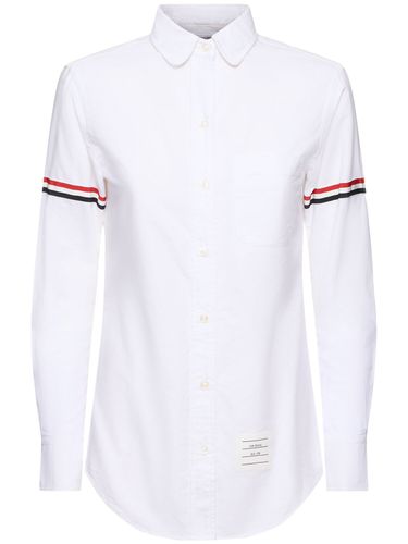 Chemise À Col Arrondi Détail Gros-grain - THOM BROWNE - Modalova