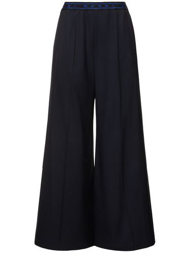 Pantalon Évasé En Laine À Logo - MARNI - Modalova