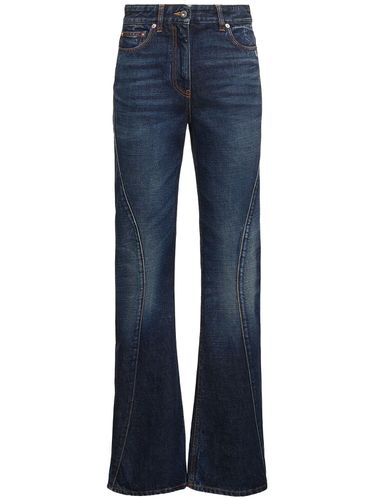 Jean Droit En Denim Taille Mi-haute - FERRAGAMO - Modalova