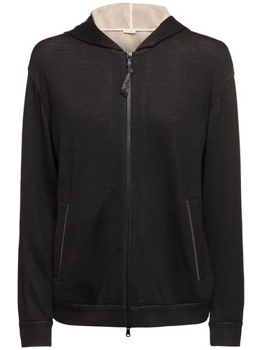 Sweat-shirt En Jersey De Coton Mélangé À Capuche - BRUNELLO CUCINELLI - Modalova