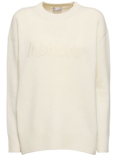 Pull-over Brodé En Laine Mélangée - MONCLER - Modalova