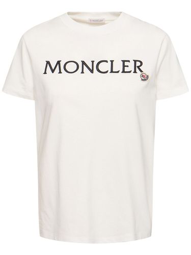 T-shirt En Coton À Logo Brodé - MONCLER - Modalova