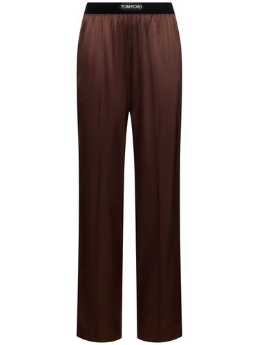 Pantalon De Pyjama En Satin De Soie À Logo - TOM FORD - Modalova