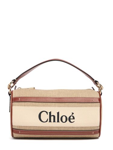 Sac Porté Épaule En Cuir Et Lin Woody - CHLOÉ - Modalova