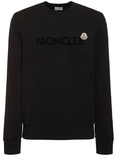 Sweat-shirt En Coton Avec Patch Logo - MONCLER - Modalova