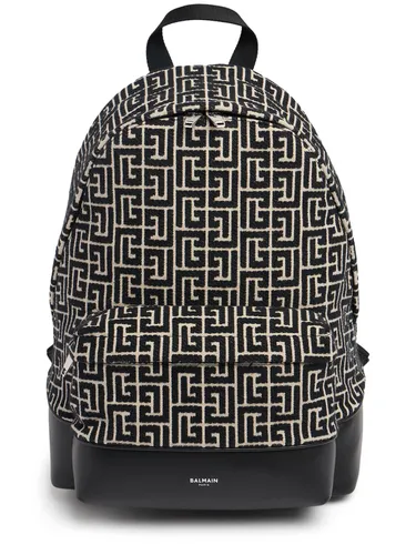 Sac À Dos En Jacquard À Monogramme - BALMAIN - Modalova