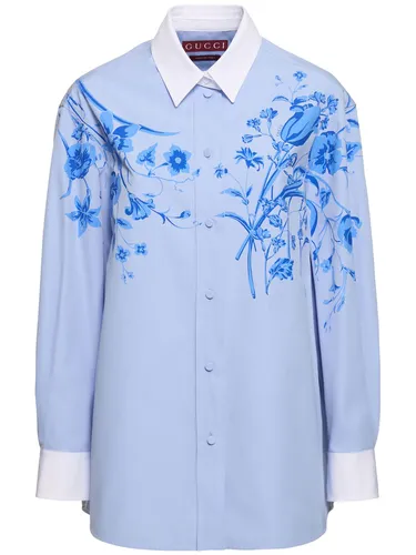 Chemise En Popeline De Coton - GUCCI - Modalova