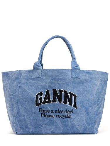 Sac Cabas Xxl En Denim Délavé - GANNI - Modalova