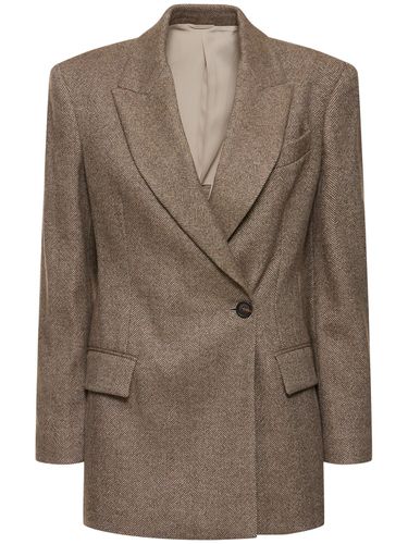 Blazer En Laine Mélangée Brossée À Chevrons - BRUNELLO CUCINELLI - Modalova